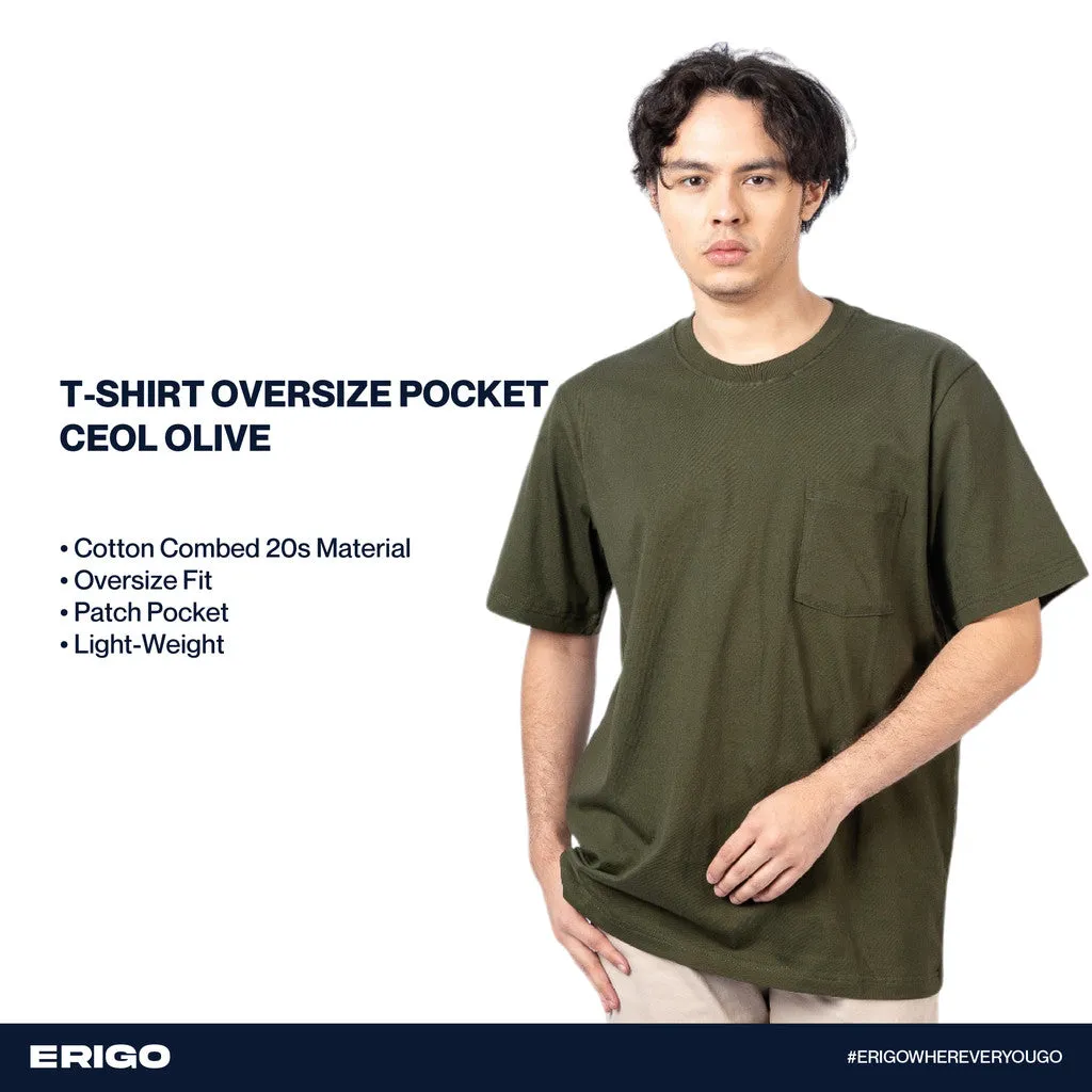 Erigo T-Shirt Oversize Pocket Ceol Olive Unisex sold by Erigo