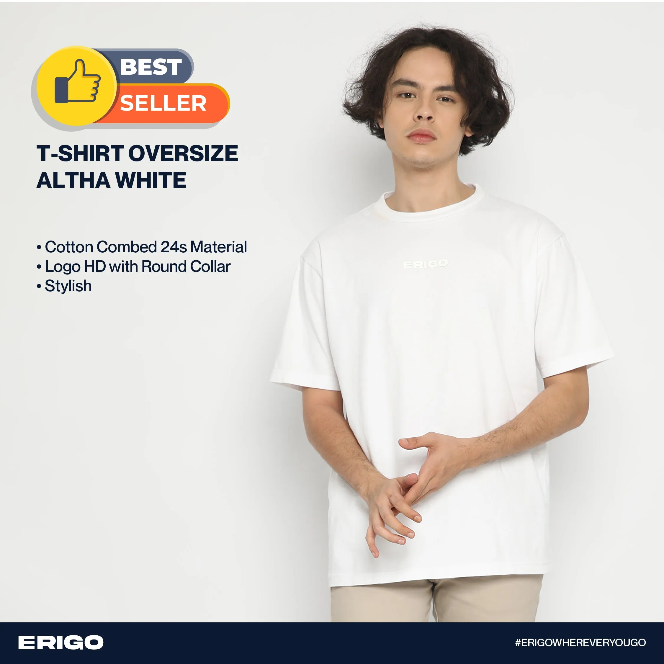 Erigo T-Shirt Oversize Altha White Unisex sold by Erigo