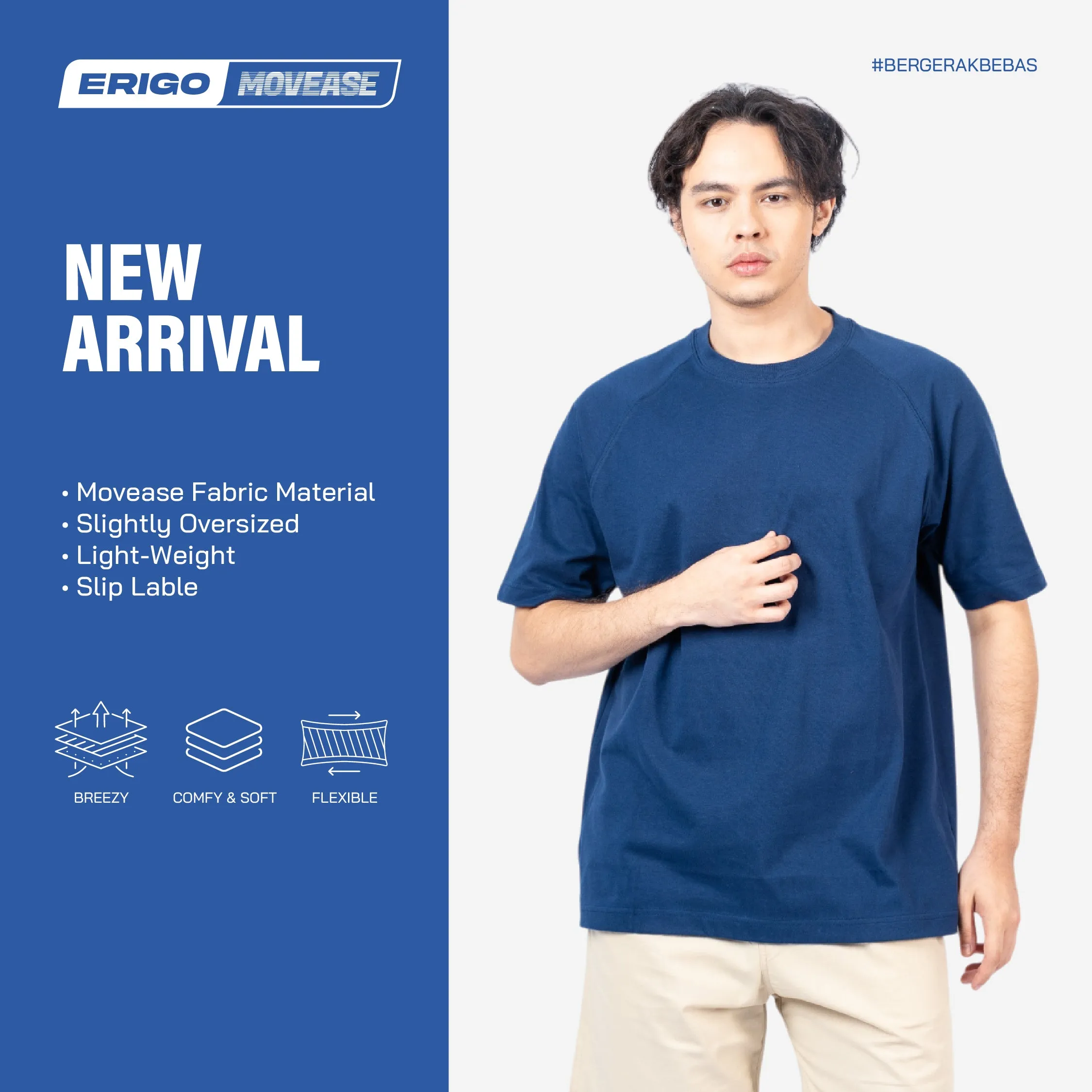 Erigo Movease Short Sleeve Lavey Navy Unisex sold by Erigo