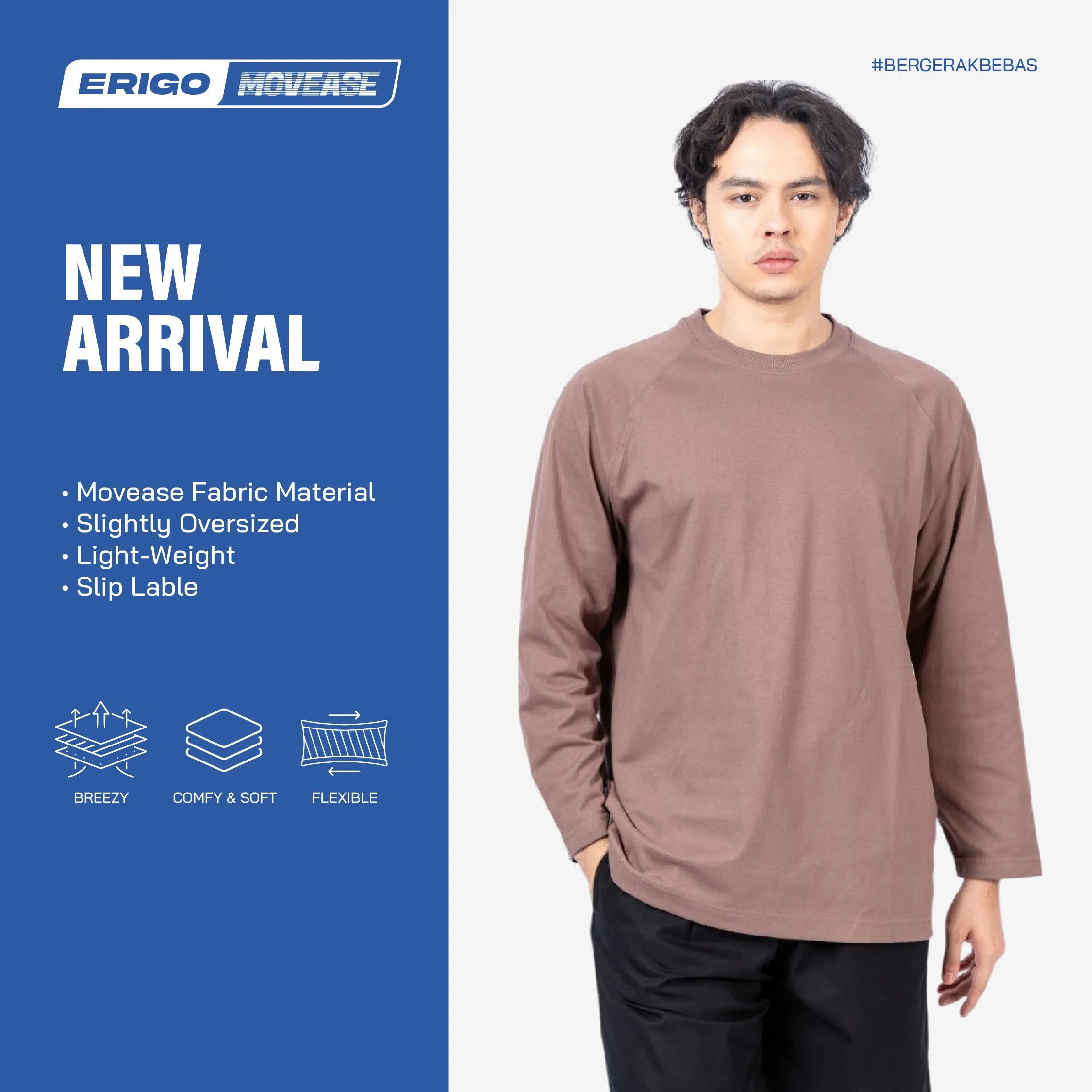 Erigo Movease Long Sleeve Arcer Taupe Unisex sold by Erigo