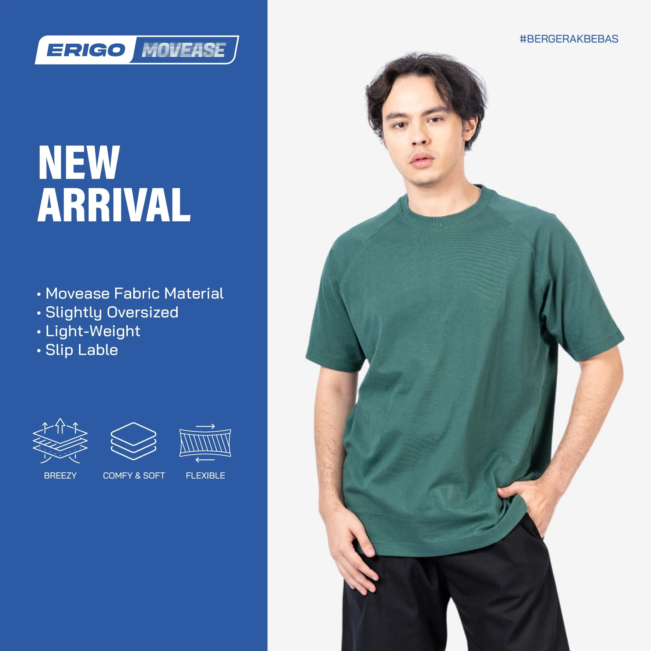Erigo Movease Short Sleeve Luke Emerald Unisex sold by Erigo