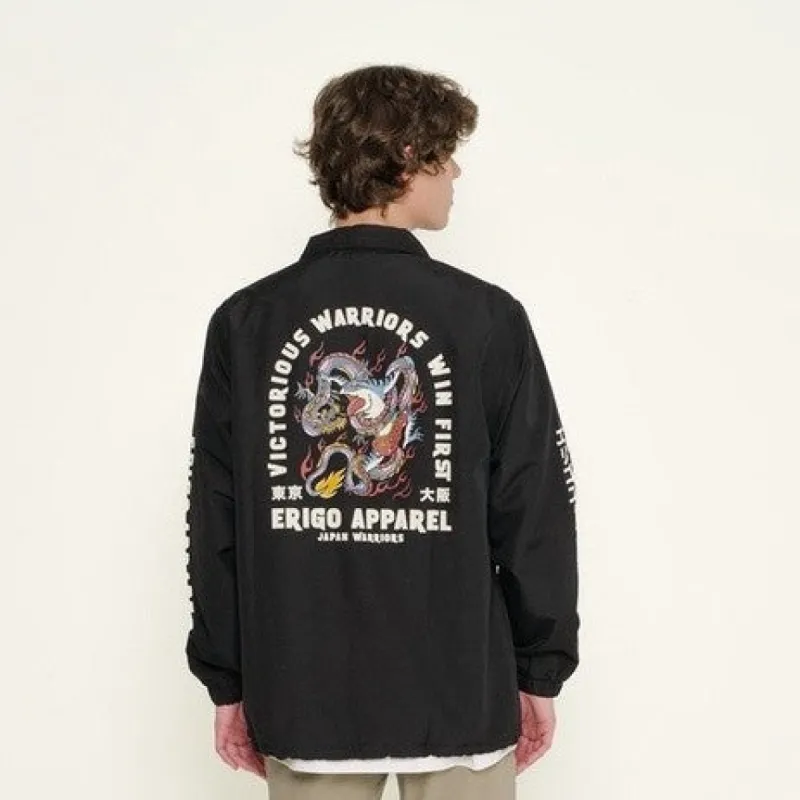 Erigo Coach Jacket Idaina Kaeru Black Unisex sold by Erigo