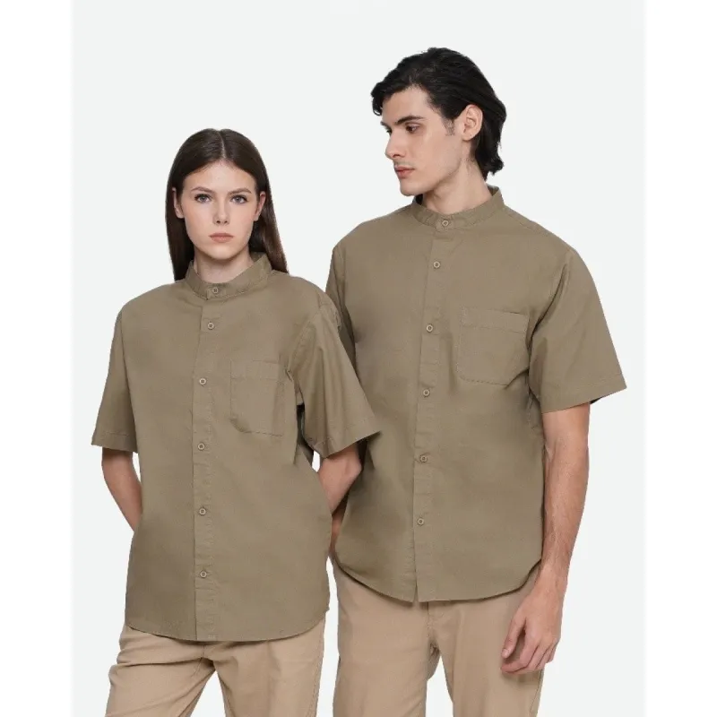 Erigo Kemeja Shanghai Short Sleeve Slania Khaki Unisex sold by Erigo