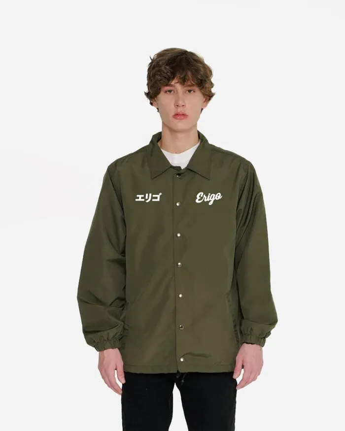 Erigo Fujinkai Coach Jacket Graphic Ronin Olive sold by Erigo product image thumbnail 3