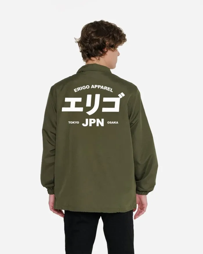 Erigo Fujinkai Coach Jacket Graphic Ronin Olive sold by Erigo product image thumbnail 2