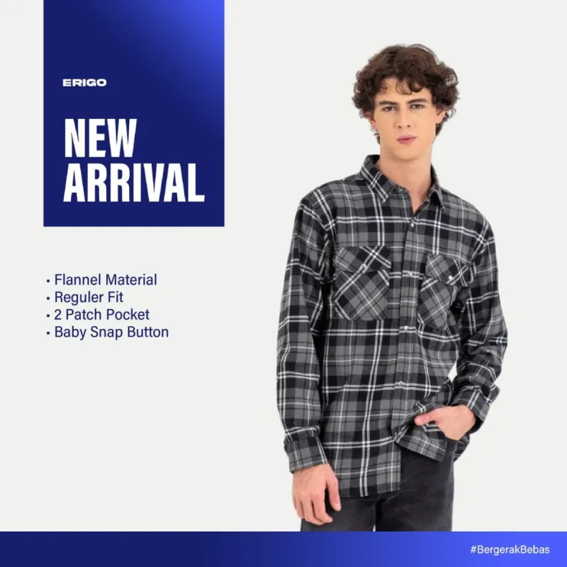 Erigo Flannel Shirt Nelson Grey Unisex made by Erigo