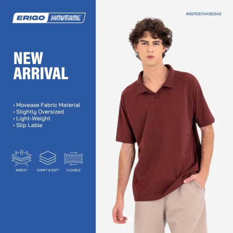 Erigo Movease Polo Short Sleeve Cleve Maroon Unisex sold by Erigo