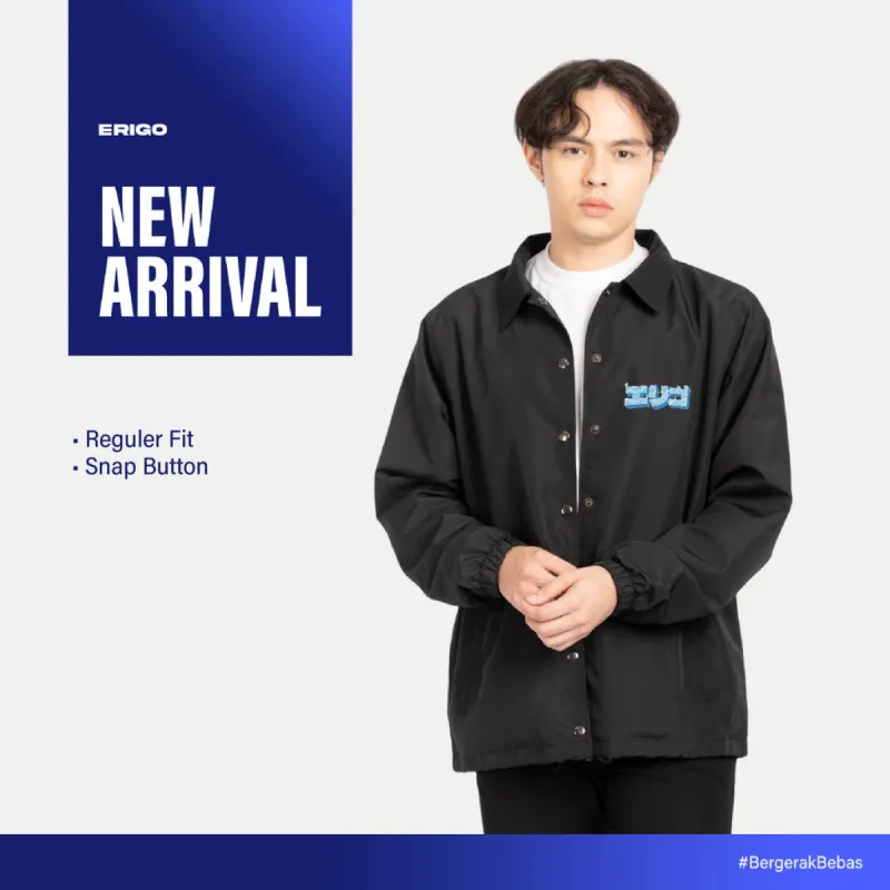 Erigo Coach Jacket Graphic Alvin Black Unisex sold by Erigo