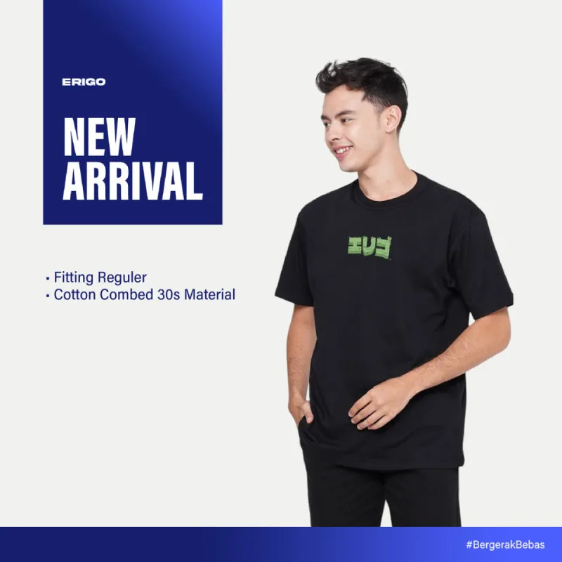 Erigo T-Shirt Graphic Acton Black Unisex sold by Erigo