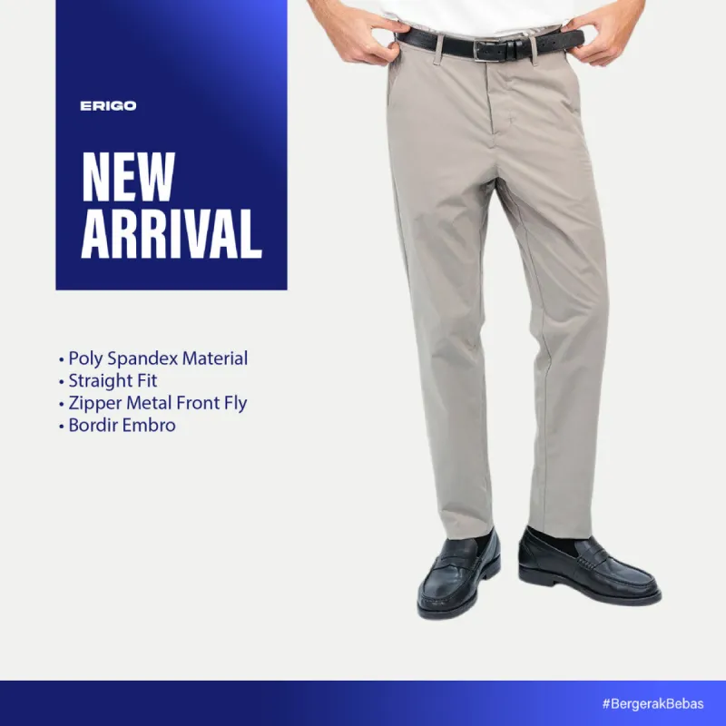 Erigo Relax Chino Pants Evgeni Oyster Grey - Celana Panjang Relax Unisex sold by Erigo