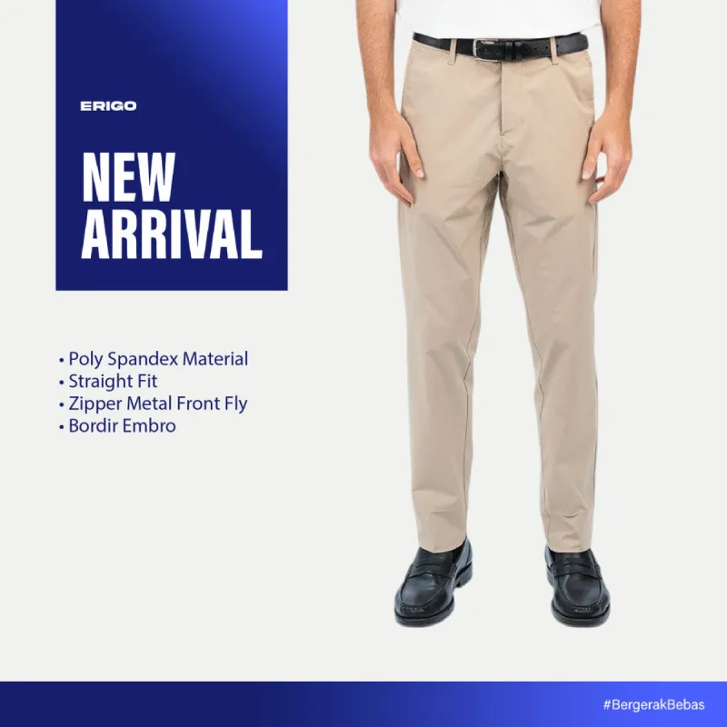 Erigo Relax Chino Pants Evander Light Khaky - Celana Panjang Relax Unisex sold by Erigo