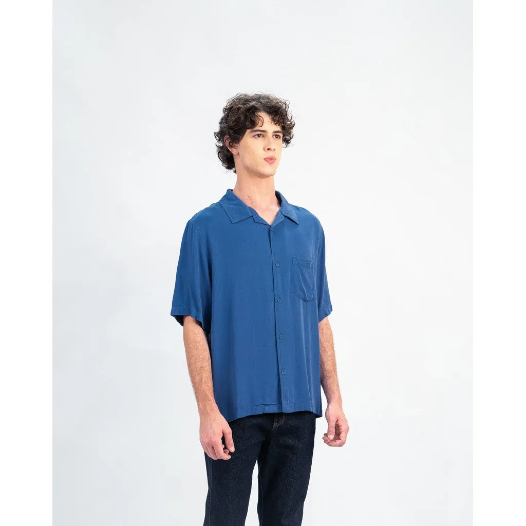 Erigo Short Shirt Pocket Dakota Blue - Kemeja Lengan Pendek Rayon Unisex sold by Erigo product image thumbnail 4