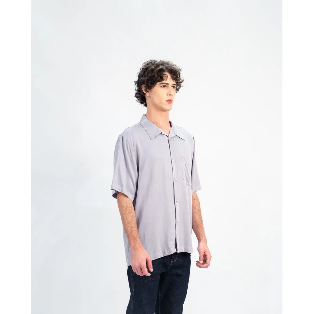 Erigo Short Shirt Pocket Dalvie Grey - Kemeja Lengan Pendek Rayon Unisex sold by Erigo product image thumbnail 4