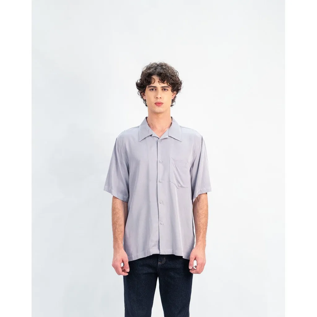 Erigo Short Shirt Pocket Dalvie Grey - Kemeja Lengan Pendek Rayon Unisex sold by Erigo product image thumbnail 2