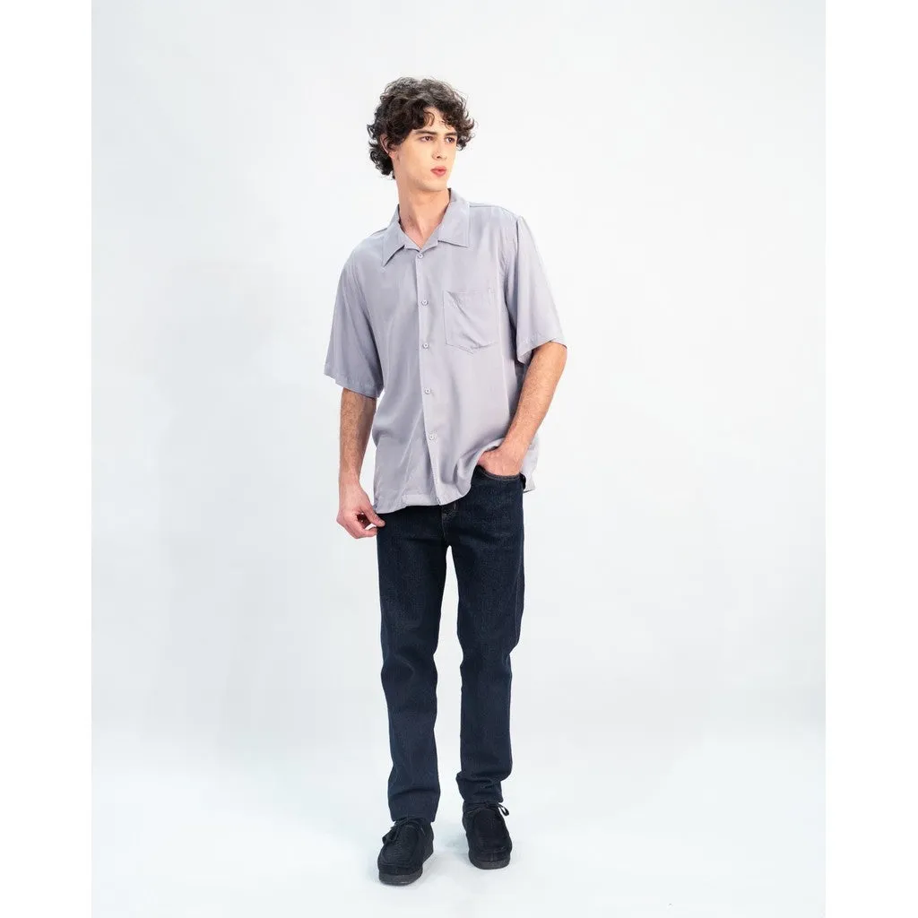 Erigo Short Shirt Pocket Dalvie Grey - Kemeja Lengan Pendek Rayon Unisex sold by Erigo product image thumbnail 5
