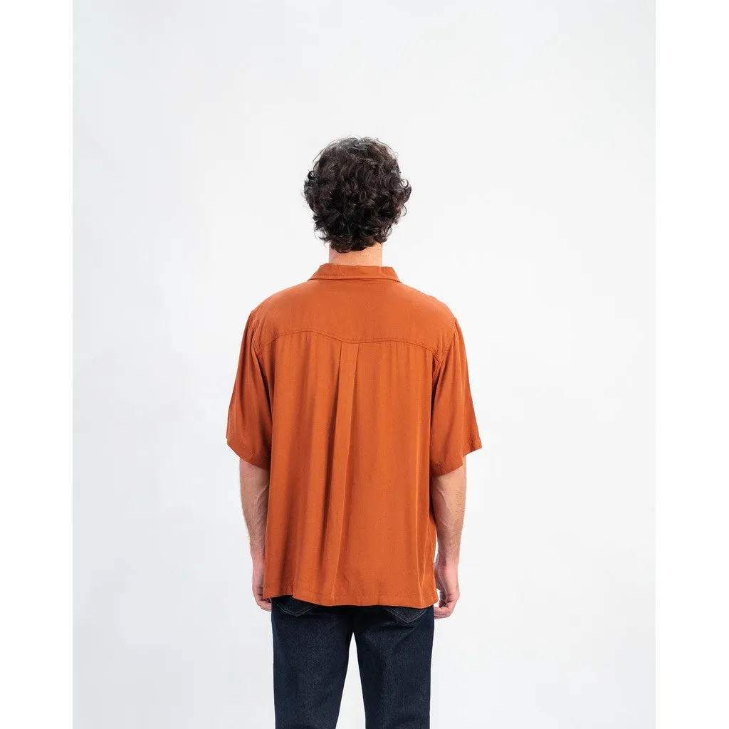 Erigo Short Shirt Pocket Danvin Teracotta - Kemeja Lengan Pendek Rayon Unisex sold by Erigo product image thumbnail 3