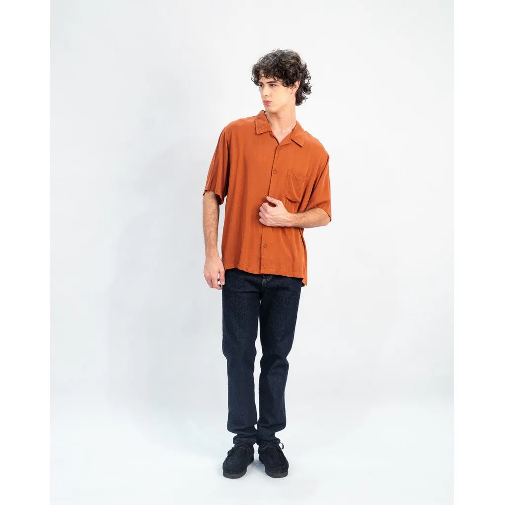 Erigo Short Shirt Pocket Danvin Teracotta - Kemeja Lengan Pendek Rayon Unisex sold by Erigo product image thumbnail 5
