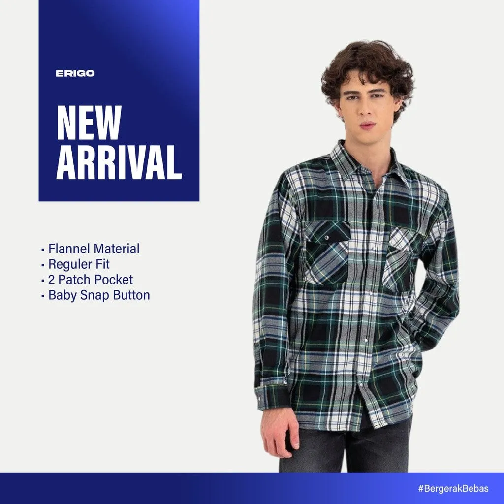 Erigo Flannel Shirt Nero Emerald Unisex sold by Erigo