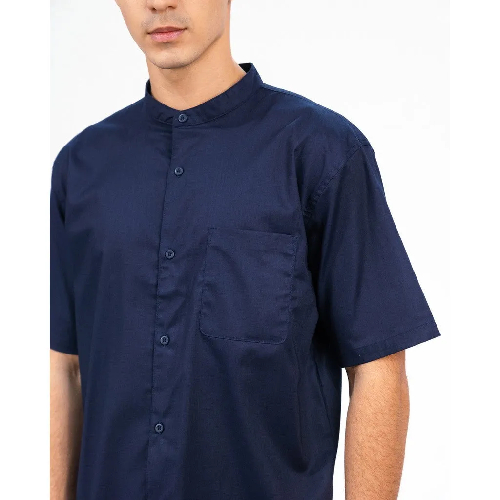 Erigo Shanghai Short Sleeve Basic Faheel Navy - Kemeja Koko Lengan Pendek Unisex sold by Erigo product image thumbnail 4