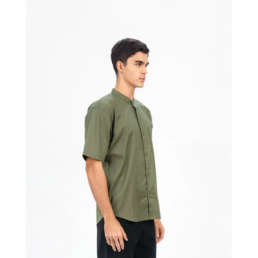 Erigo Shanghai Short Sleeve Basic Falih Olive - Kemeja Koko Lengan Pendek Unisex sold by Erigo product image thumbnail 2