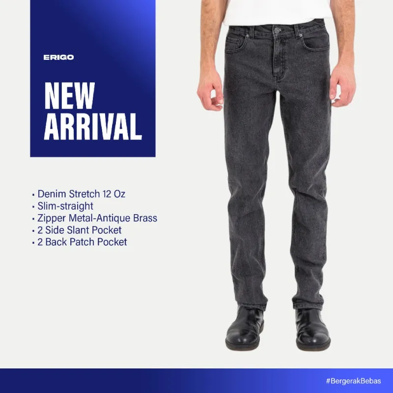 Erigo Denim Pants Eden Medium Black - Celana Panjang Denim Unisex sold by Erigo