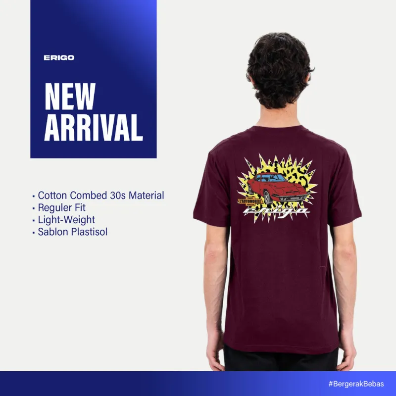 Erigo T-Shirt Alton Maroon - Kaos Unisex sold by Erigo