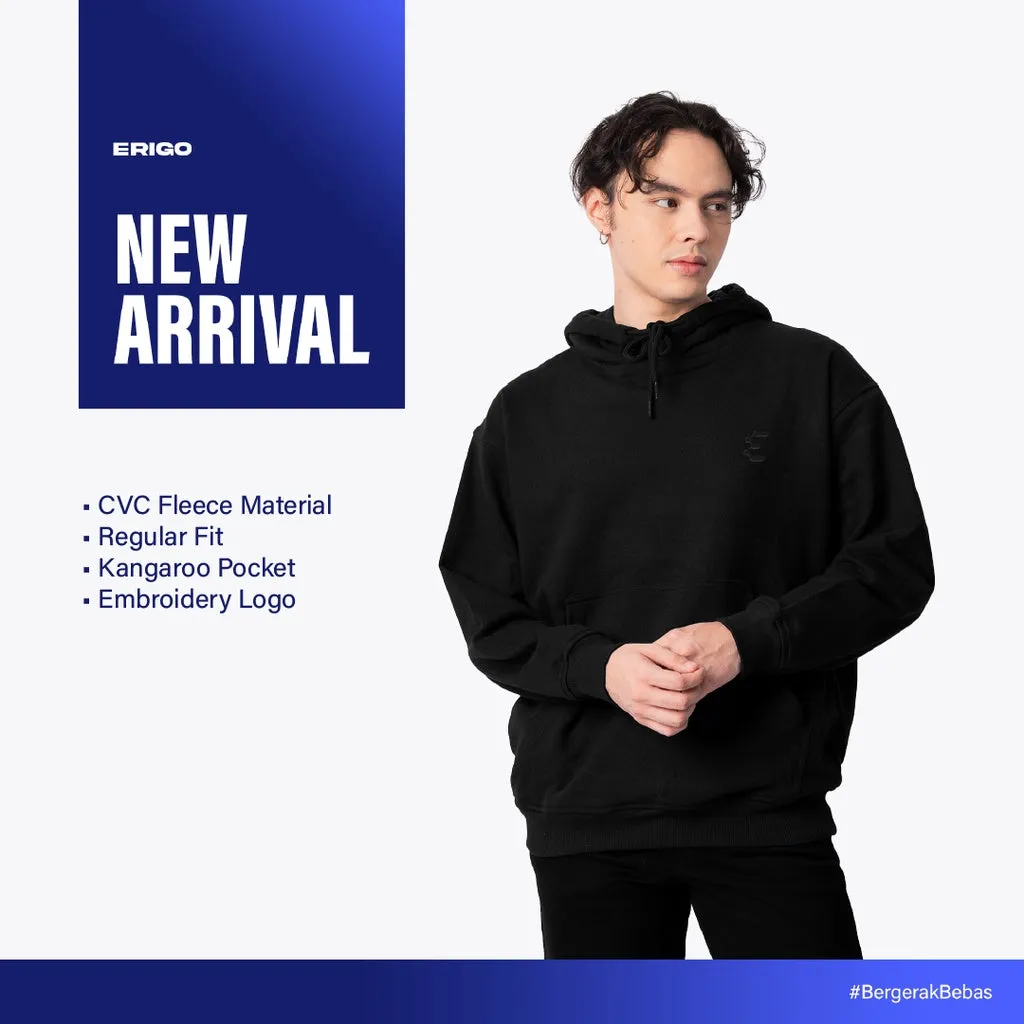 Erigo Hoodie Embro Nelvin Black - Jaket Hoodie Unisex sold by Erigo