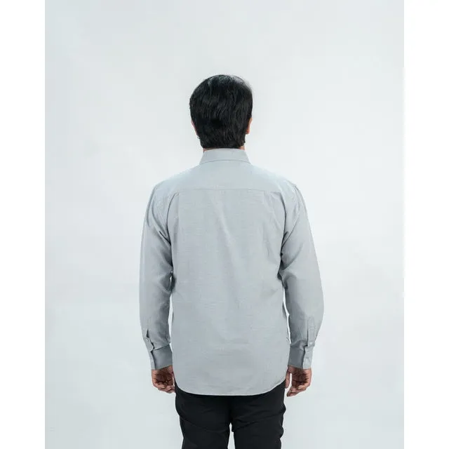 Erigo Basic Long Sleeve Shirt Bany Light Grey - Kemeja Lengan Panjang Oxford Unisex sold by Erigo product image thumbnail 3
