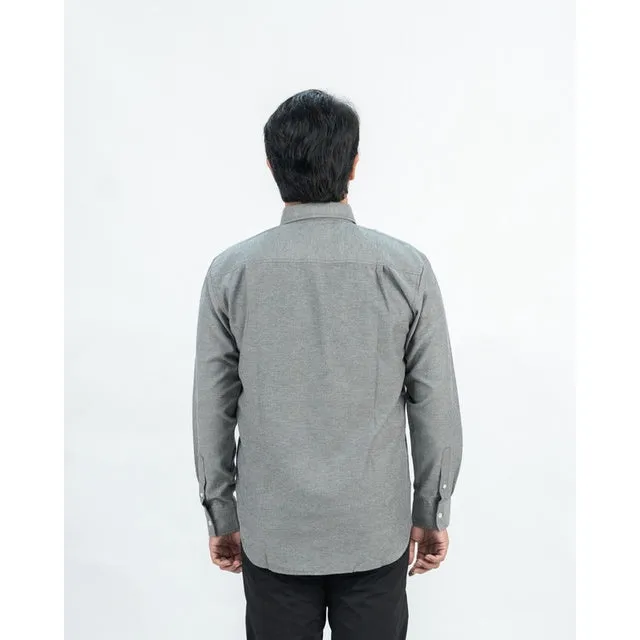 Erigo Basic Long Sleeve Shirt Bhevin Grey - Kemeja Lengan Panjang Oxford Unisex sold by Erigo product image thumbnail 3