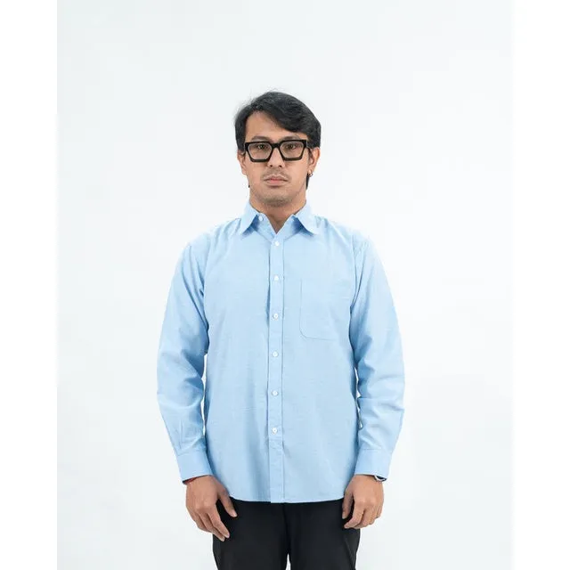 Erigo Basic Long Sleeve Shirt Beran Light Blue - Kemeja Lengan Panjang Oxford Unisex sold by Erigo product image thumbnail 2