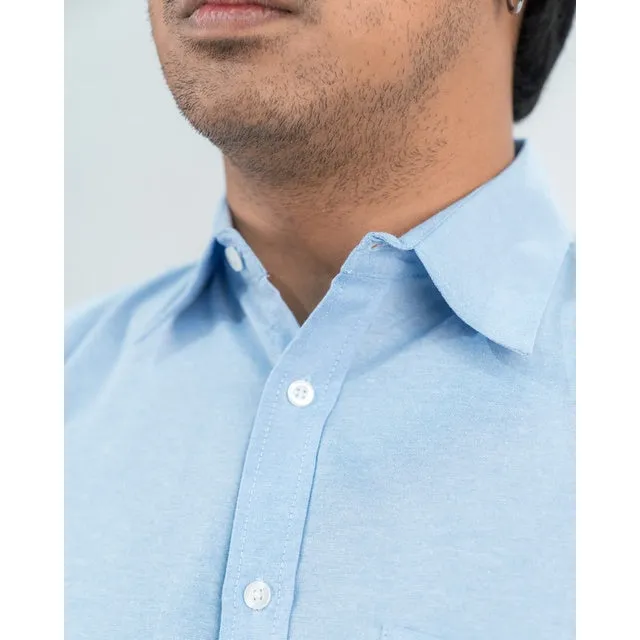 Erigo Basic Long Sleeve Shirt Beran Light Blue - Kemeja Lengan Panjang Oxford Unisex sold by Erigo product image thumbnail 4