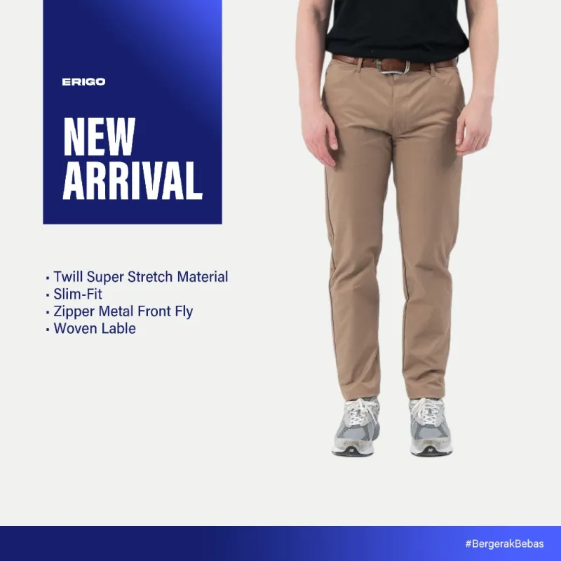 Erigo Chino Pants Flexi Fit Eugino Sand - Celana Panjang Chino Unisex sold by Erigo