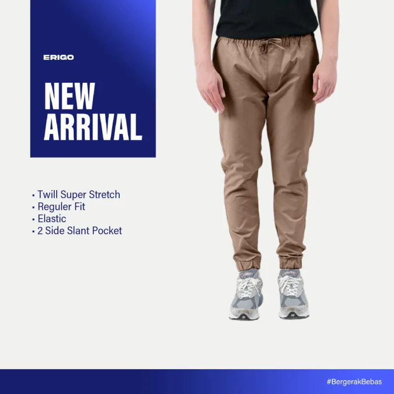 Erigo Jogger Pants Flexi Fit Gean Sand - Celana Panjang Jogger Unisex sold by Erigo