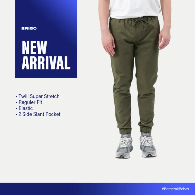 Erigo Jogger Pants Flexi Fit George Army - Celana Panjang Jogger Unisex sold by Erigo