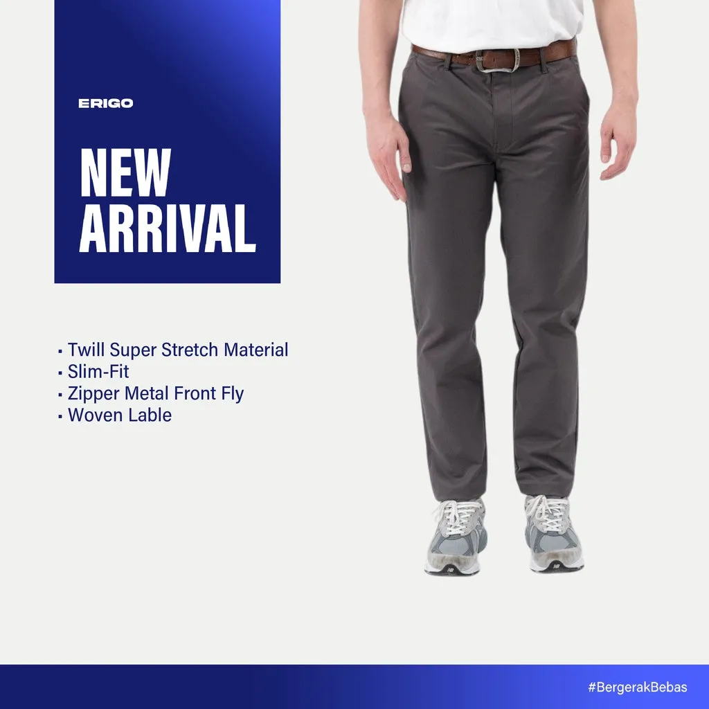 Erigo Chino Pants Flexi Fit Valery Grey - Celana Panjang Chino Unisex sold by Erigo