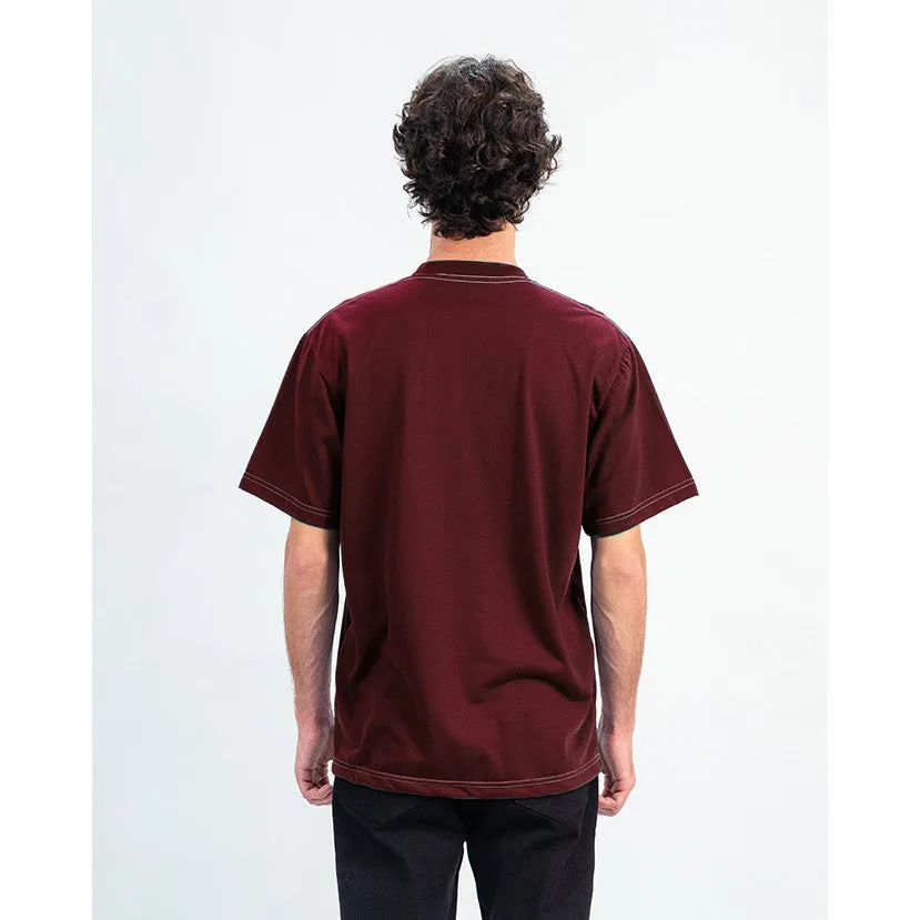 Erigo T-Shirt Contrast Stitch Veerman Maroon - Kaos Unisex sold by Erigo product image thumbnail 2
