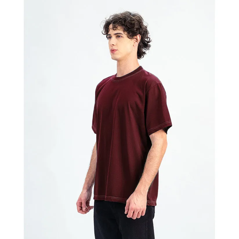 Erigo T-Shirt Contrast Stitch Veerman Maroon - Kaos Unisex sold by Erigo product image thumbnail 3