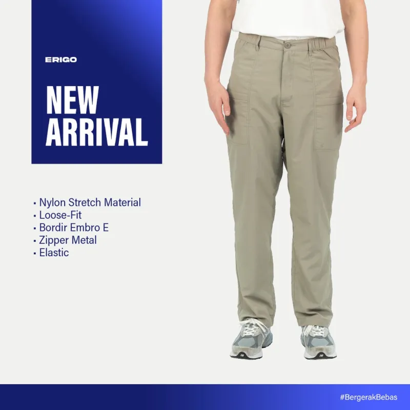 Erigo Cargo Pants Ut Selkie Oyster Grey - Celana Panjang Cargo Unisex sold by Erigo