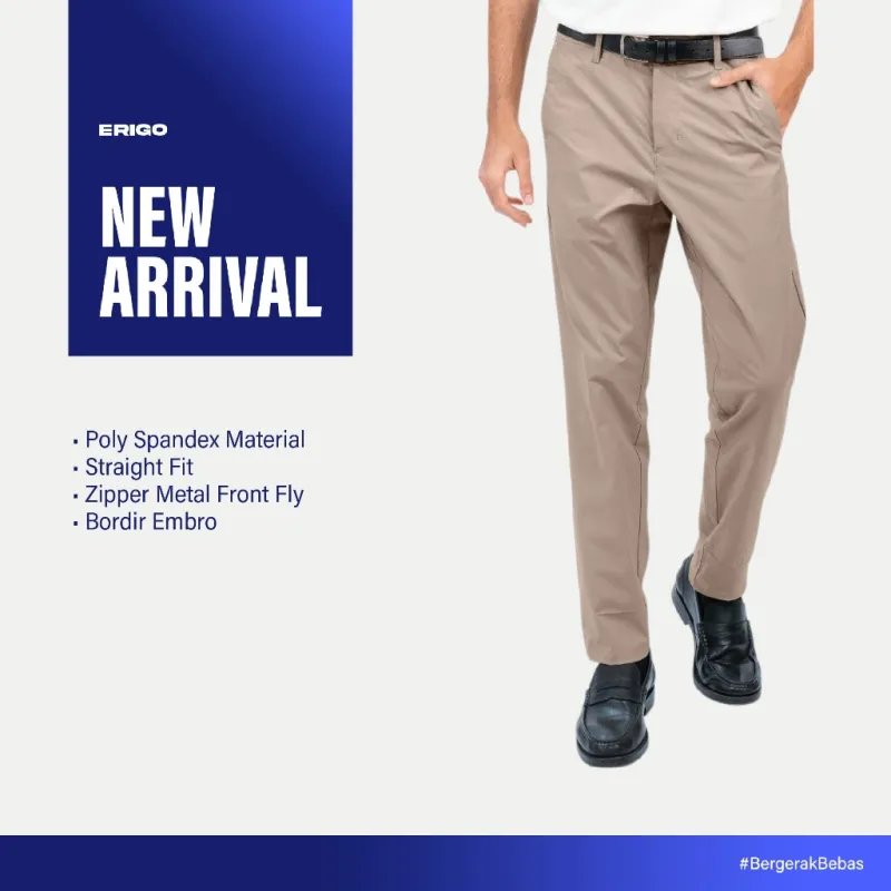 Erigo Relax Chino Pants Esender Light Brown - Celana Panjang Relax Unisex sold by Erigo