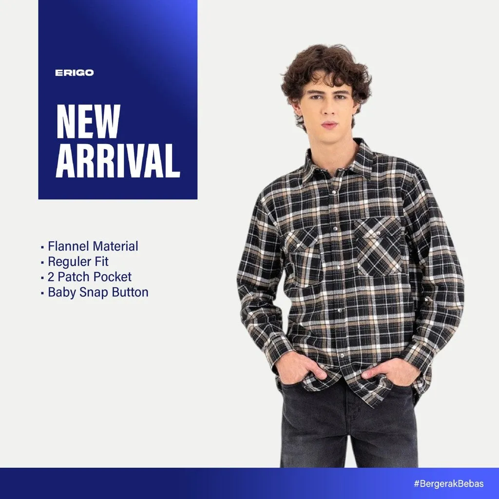 Erigo Flannel Shirt Noraiz Black Unisex sold by Erigo