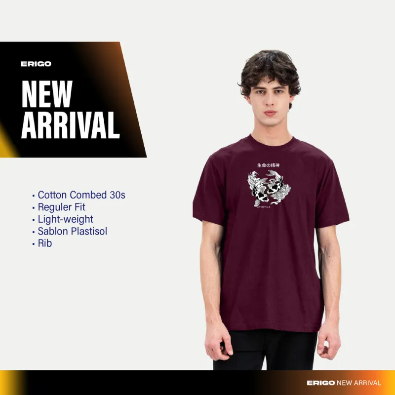 Erigo T-Shirt Utsumi Maroon - Kaos Unisex sold by Erigo