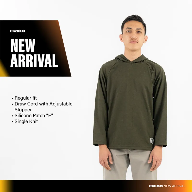 Erigo Long Sleeve Hoodie Tees Marco Olive - Kaos Hoodie Lengan Panjang Unisex sold by Erigo