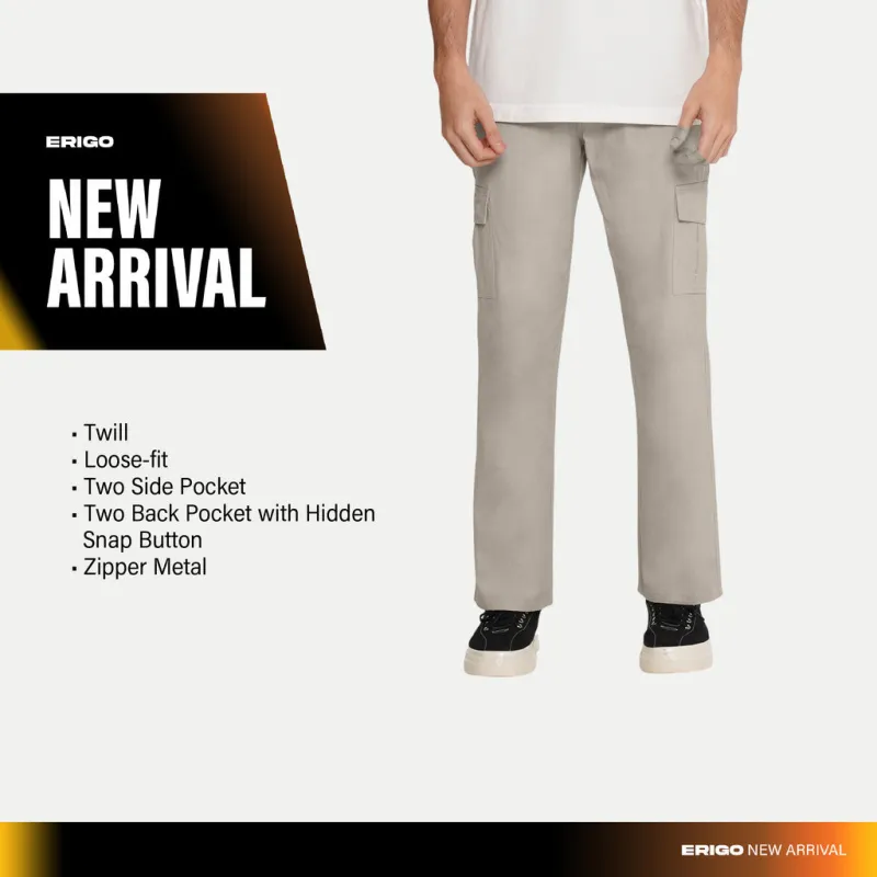 Erigo Cargo Pants Breckan Khaki - Celana Panjang Cargo Unisex sold by Erigo