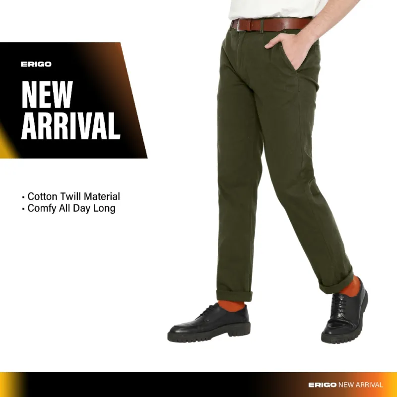 Erigo Chino Pants Hatcher Olive - Celana Panjang Chino Unisex sold by Erigo