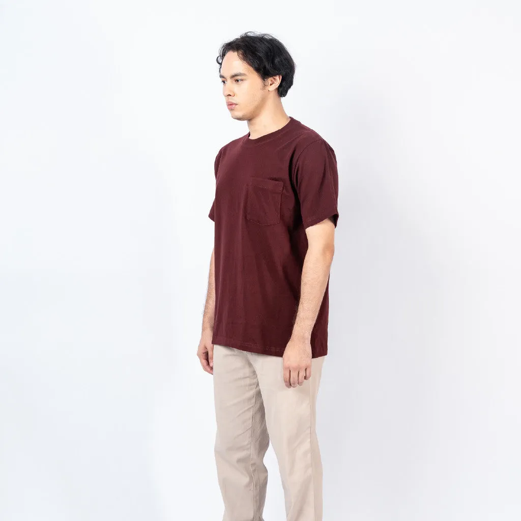 Erigo T-Shirt Oversize Pocket Kinsey Maroon - Kaos Oversize Unisex sold by Erigo product image thumbnail 3
