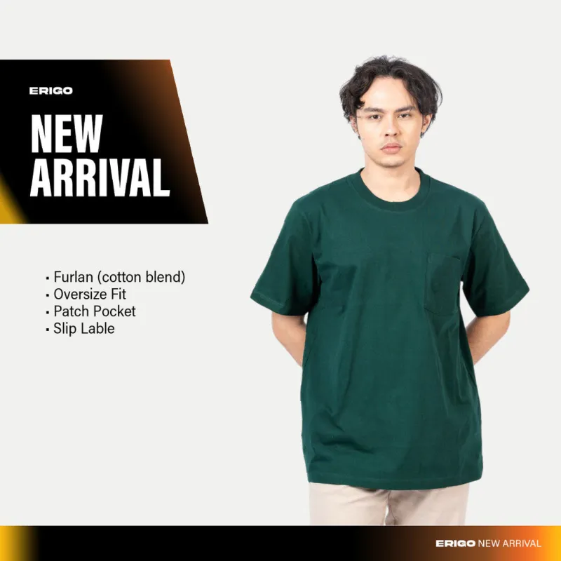 Erigo T-Shirt Oversize Pocket Kieran Emerald - Kaos Oversize Unisex sold by Erigo