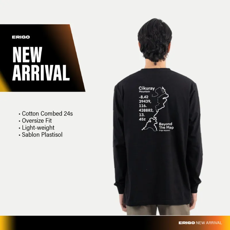 Erigo T-Shirt Long Sleeve Oversize Molly Black - Kaos Lengan Panjang Unisex sold by Erigo