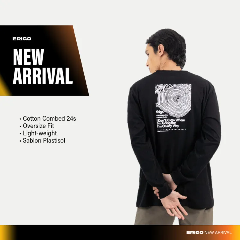 Erigo T-Shirt Long Sleeve Oversize Millie Black - Kaos Lengan Panjang Unisex sold by Erigo