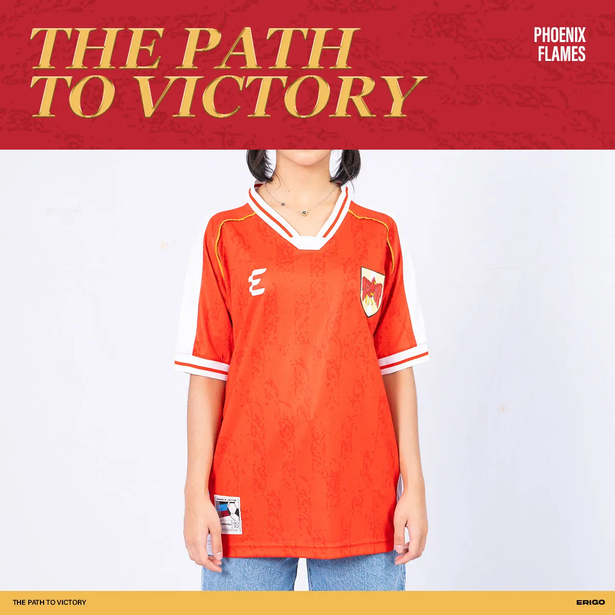 Erigo Jersey Aflamara Red Freya - Kaos Jersey Unisex sold by Erigo