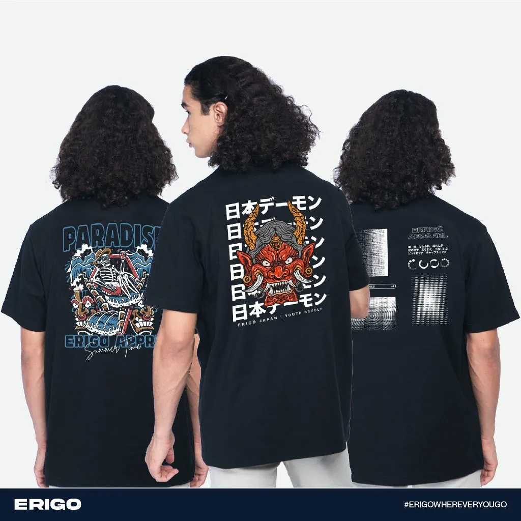 Erigo T-Shirt Oversize Graphic Buy 1 Get 3 Bundling 2 | Senichi Black, Sukehiro Black, Sadaaki Black sold by Erigo